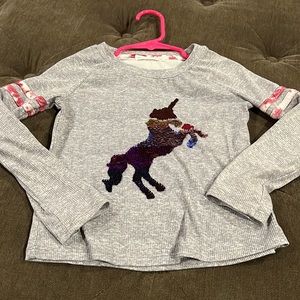 Sunset sky unicorn flip sequin long sleeve shirt size 4